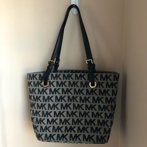 MK jet set logo tote